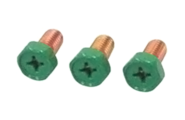 黄銅 六角頭(+)グリーンボルト(アース用ねじ)(EC・ECK型用/BECX)(頭部グリーン塗装)(RoHS品)(篠原電機)